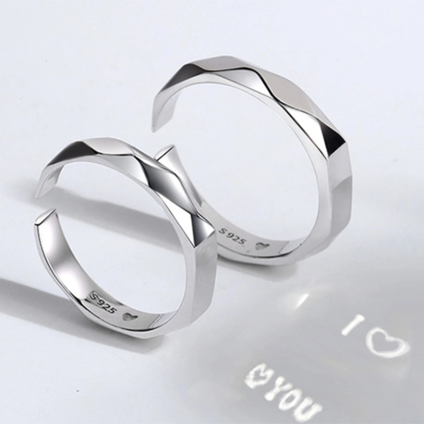 925 Sterling Silver Lovers Rings